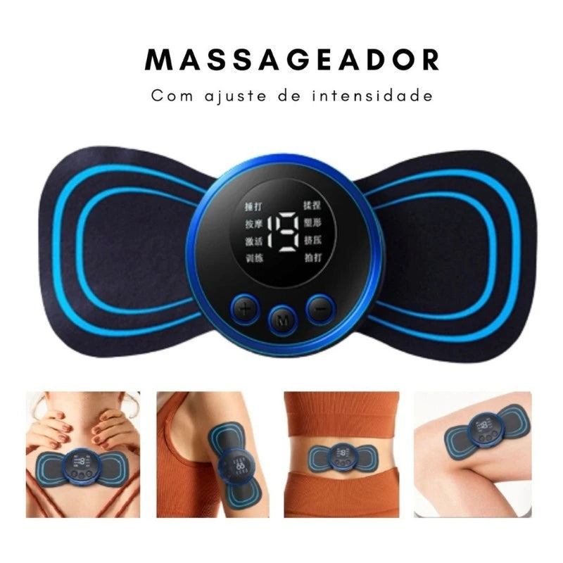 Mini Massageador EMS Estimulador Elétrico  Portátil Para Alívio Da Dor Muscular Cervical