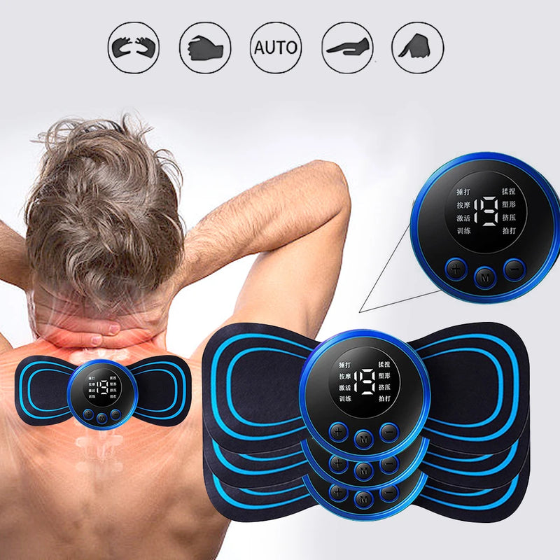 Mini Massageador EMS Estimulador Elétrico  Portátil Para Alívio Da Dor Muscular Cervical